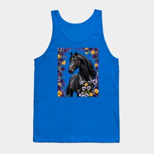 A New Jersey Horse Surrounded By Common Violet Flowers Tank Top